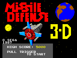 Missile Defense 3-D title screen